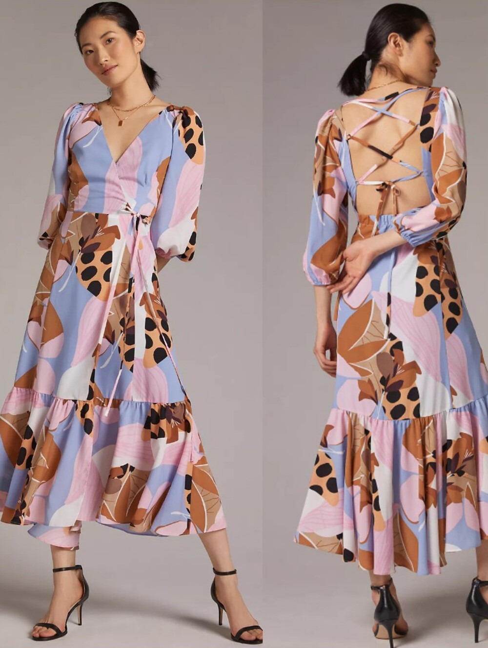 Anthropologie Hutch Bloom Wrap Midi Dress